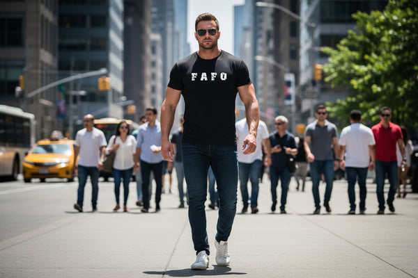 Black FAFO gym lifestyle tee Tactical Descent