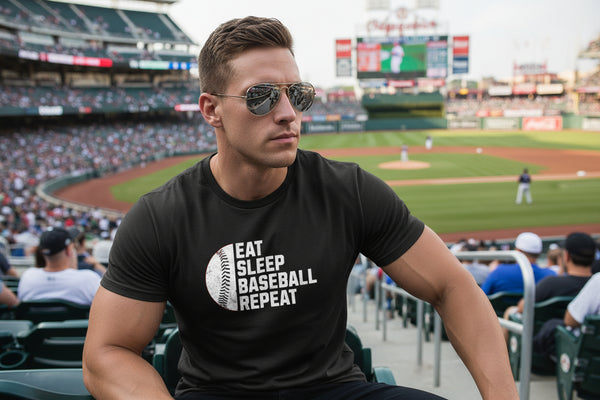 Black Men’s baseball t-shirt CVC athletic crew