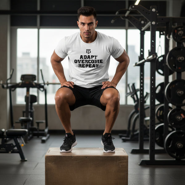 White Men’s CVC motivational gym tee