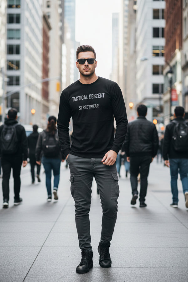 BLACK performance moisture wicking long sleeve shirt