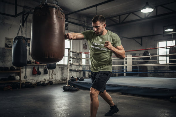 MILITARY GREEN Mens triblend motivational workout tee