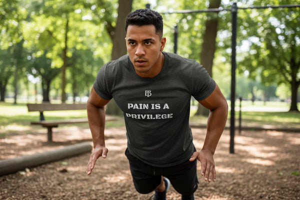 VINTAGE BLACK Mens triblend motivational workout tee