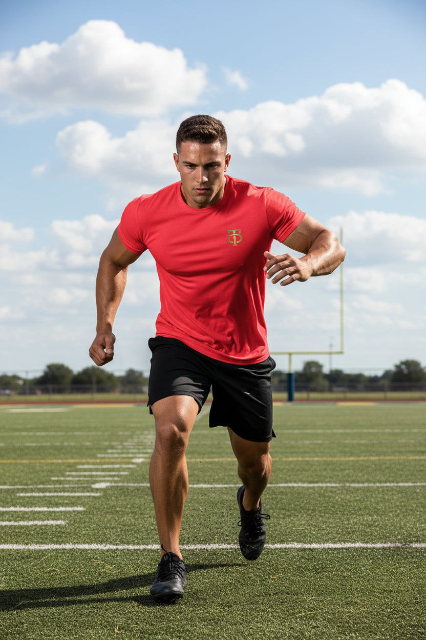 Red Premium triblend athletic t-shirt