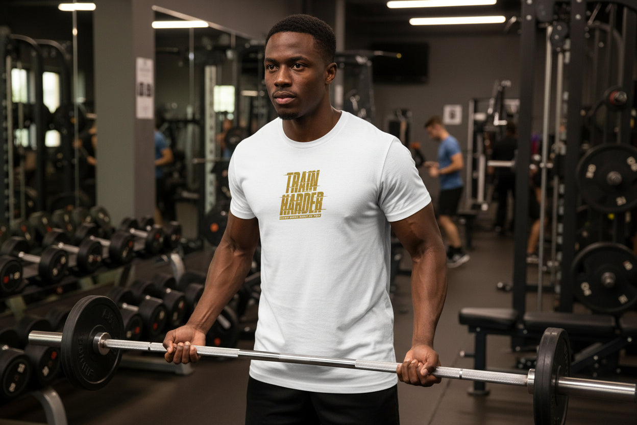 WHITE premium athletic triblend training shirt