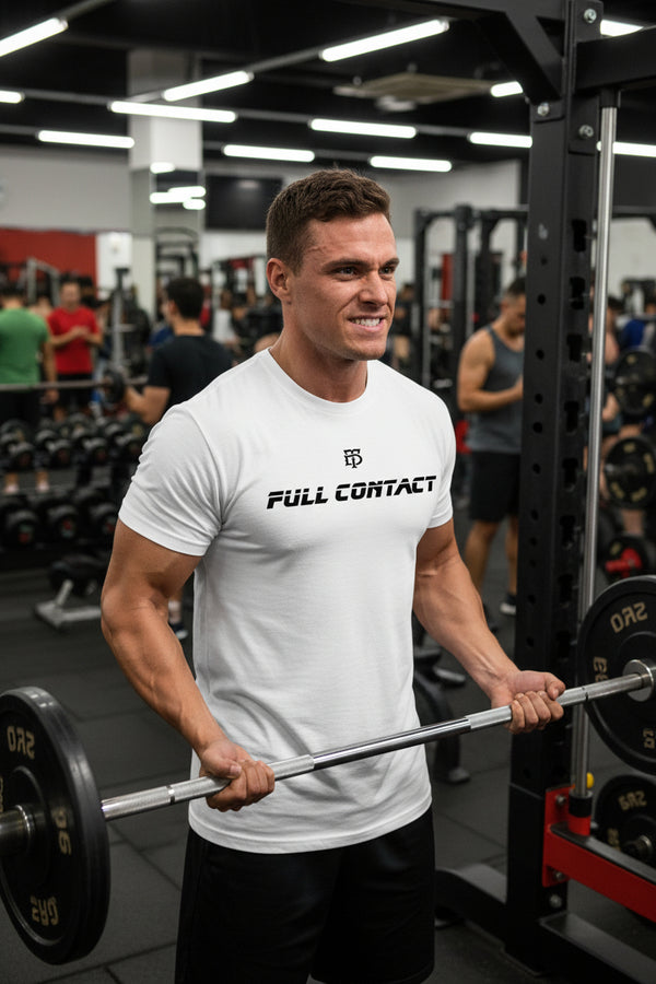 White Premium cotton poly athletic t-shirt