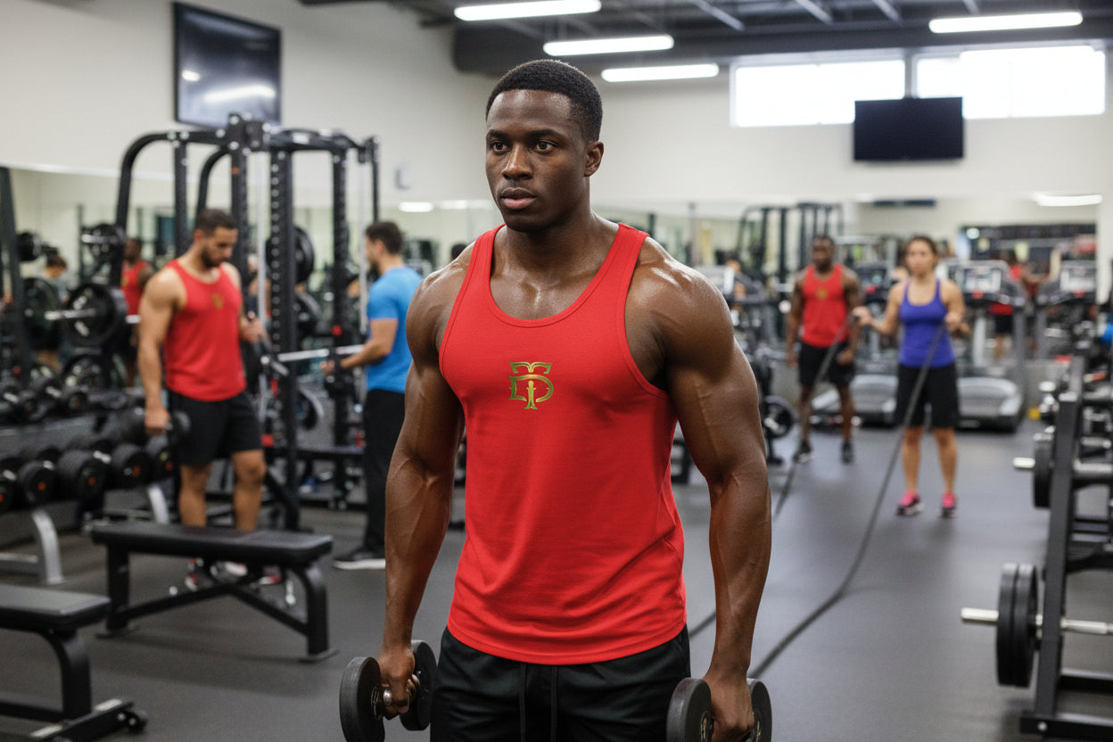 True Red moisture wicking athletic tank top