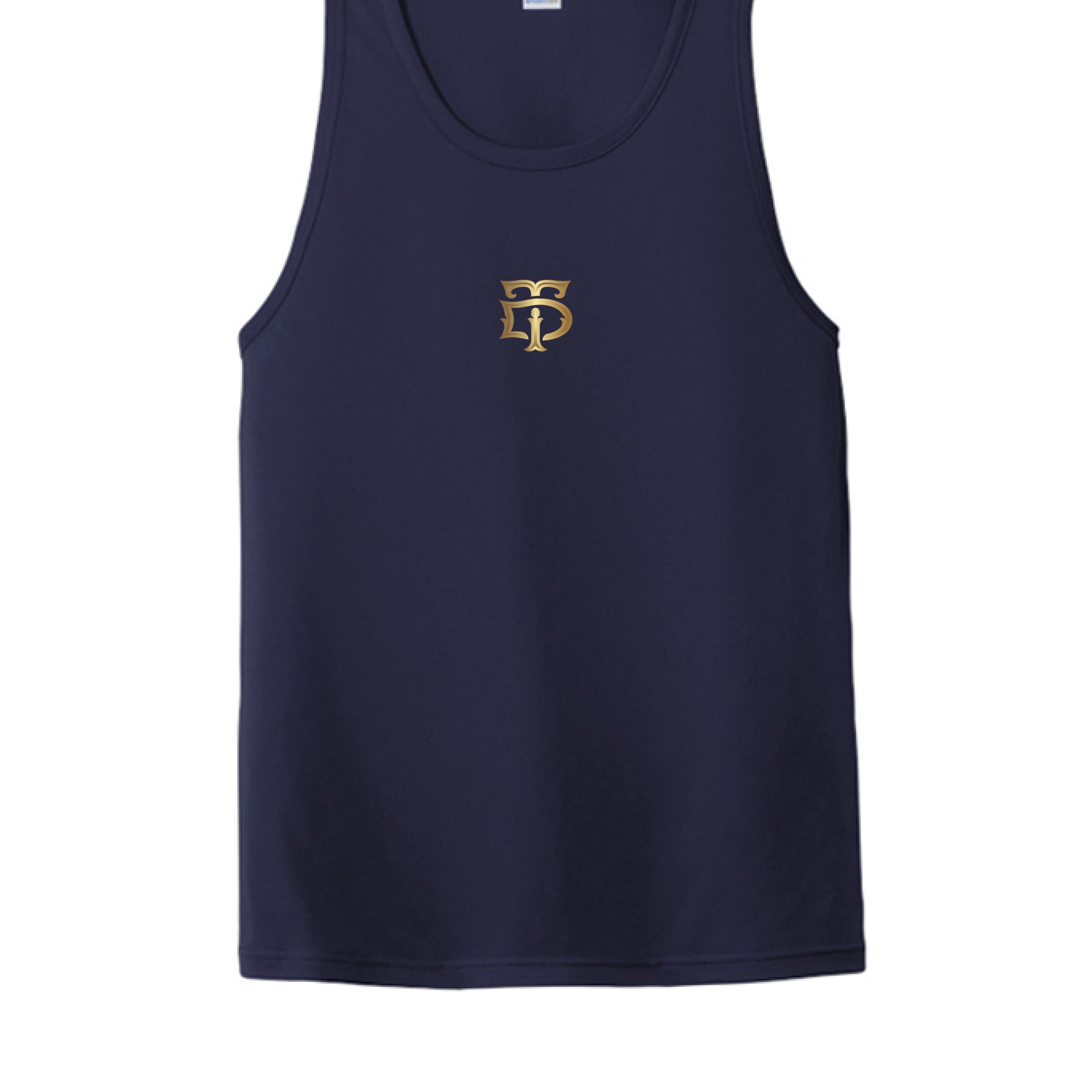 True Navy moisture wicking athletic tank top