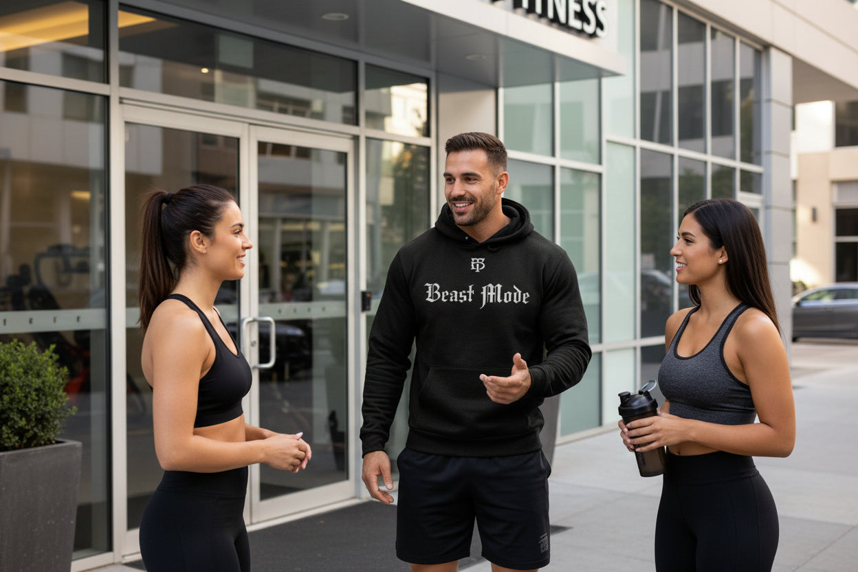 BLACK/ BLACK midweight athletic year round hoodie